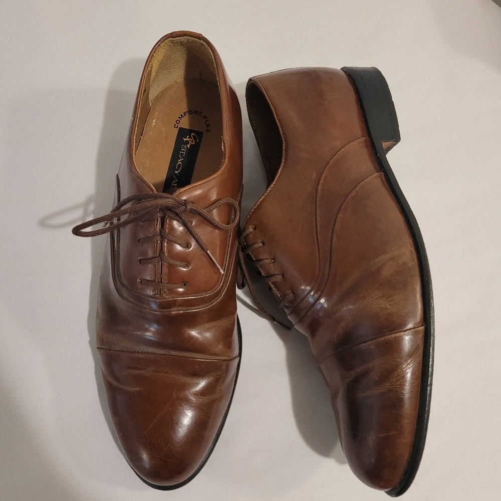 Stacy Adams Men's Brown Leather Dress Shoes Size 11M